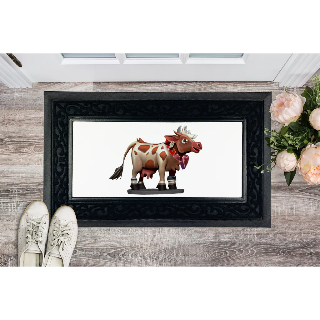 Light Brown Cow Sublimation Heavy Duty Door Mat