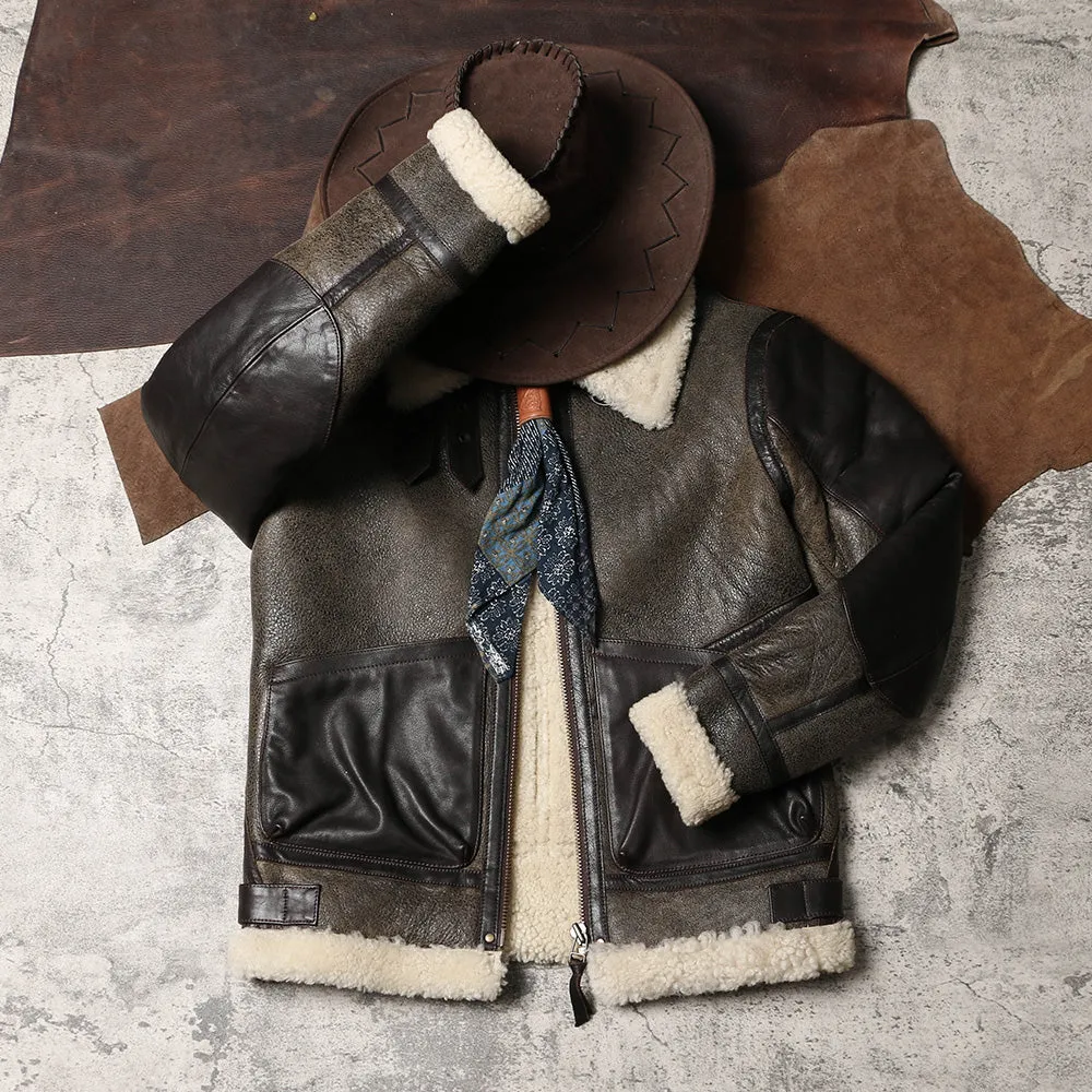 Men's B3 Shearling Jacket Black Brown