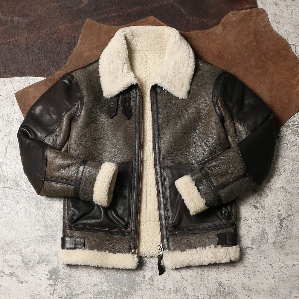 Men's B3 Shearling Jacket Black Brown