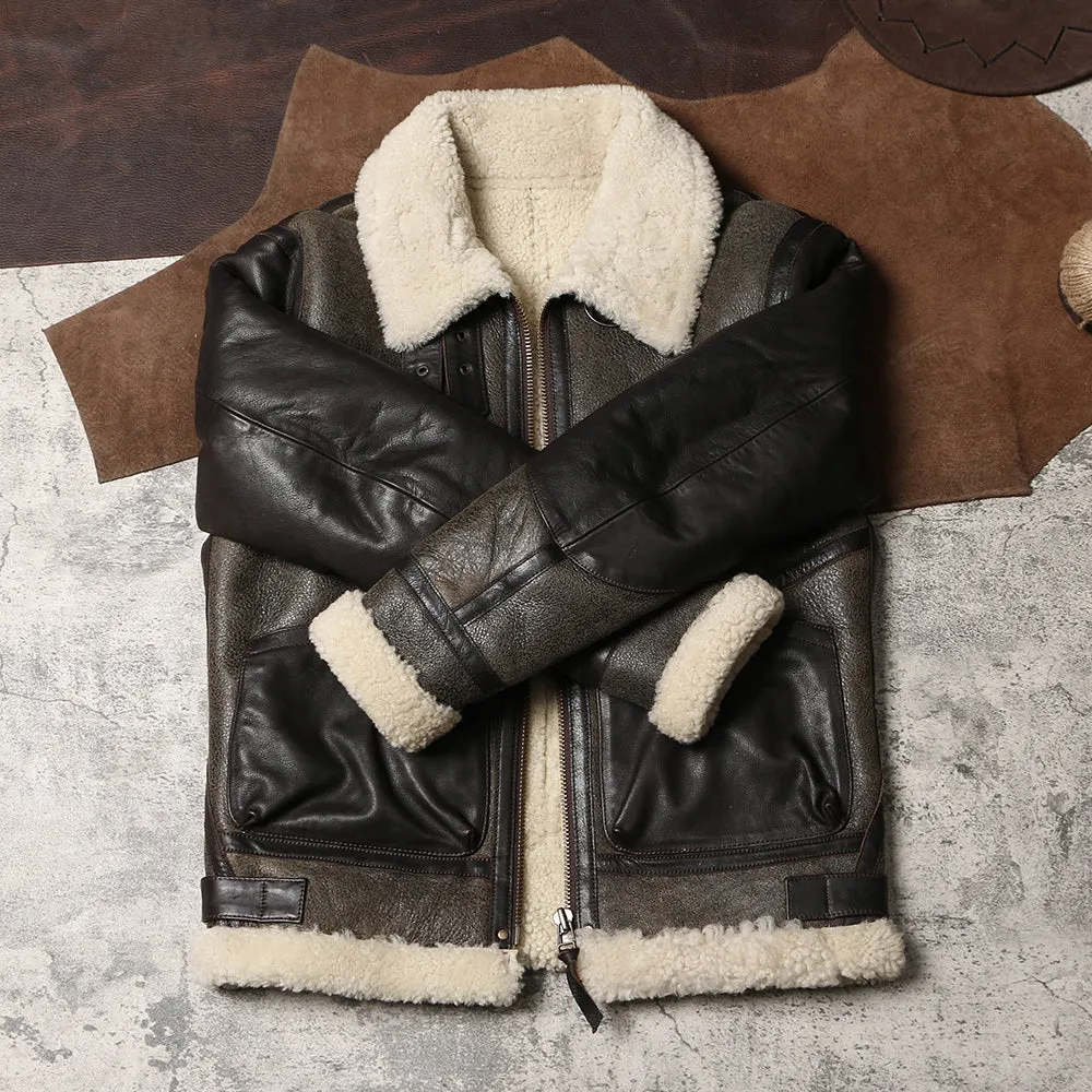 Men's B3 Shearling Jacket Black Brown