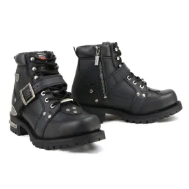 Milwaukee Motorcycle Clothing Company MB433 Men's Black Road Captain Motorcycle Leather Boots