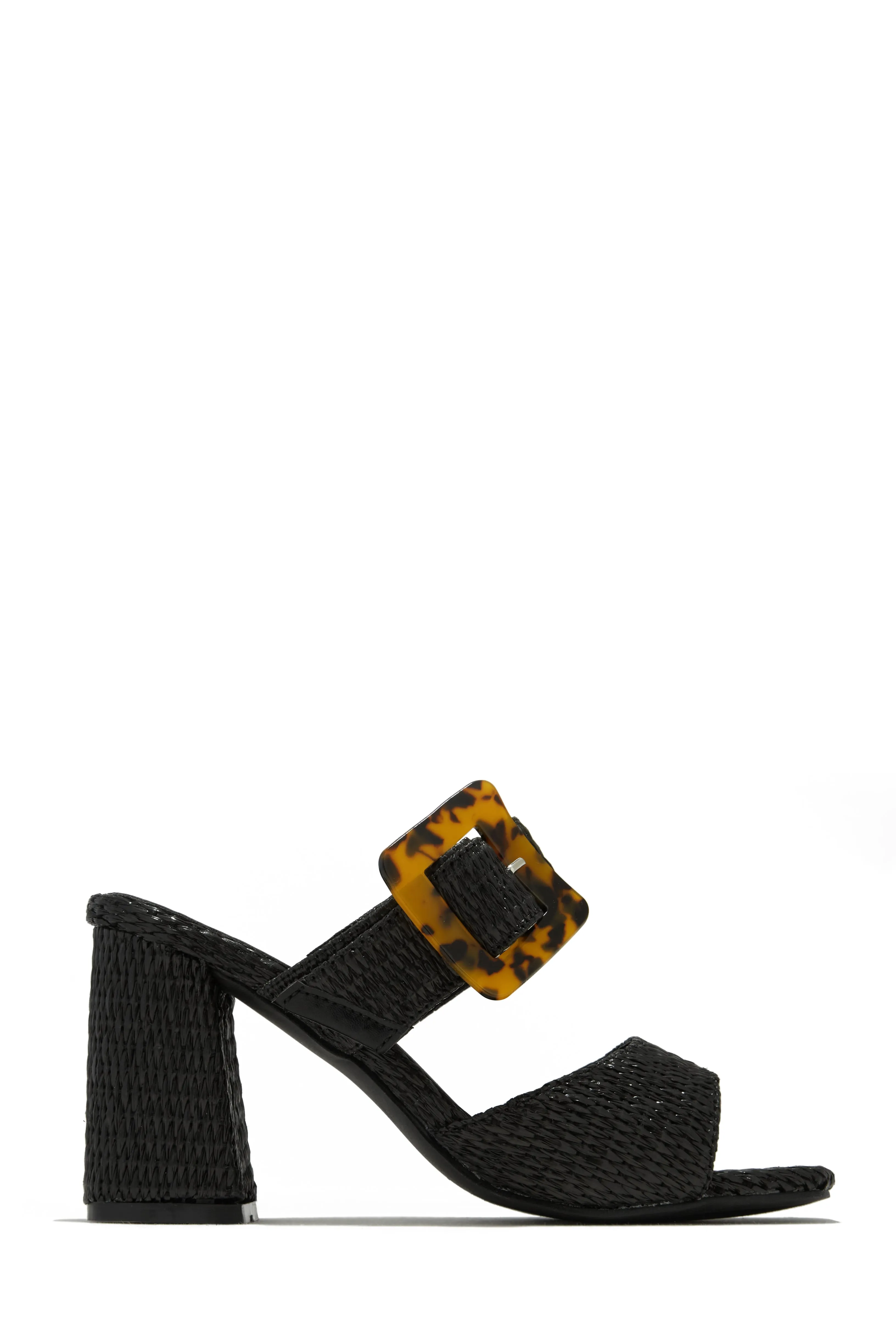 Naya Block Heel Mules - Black