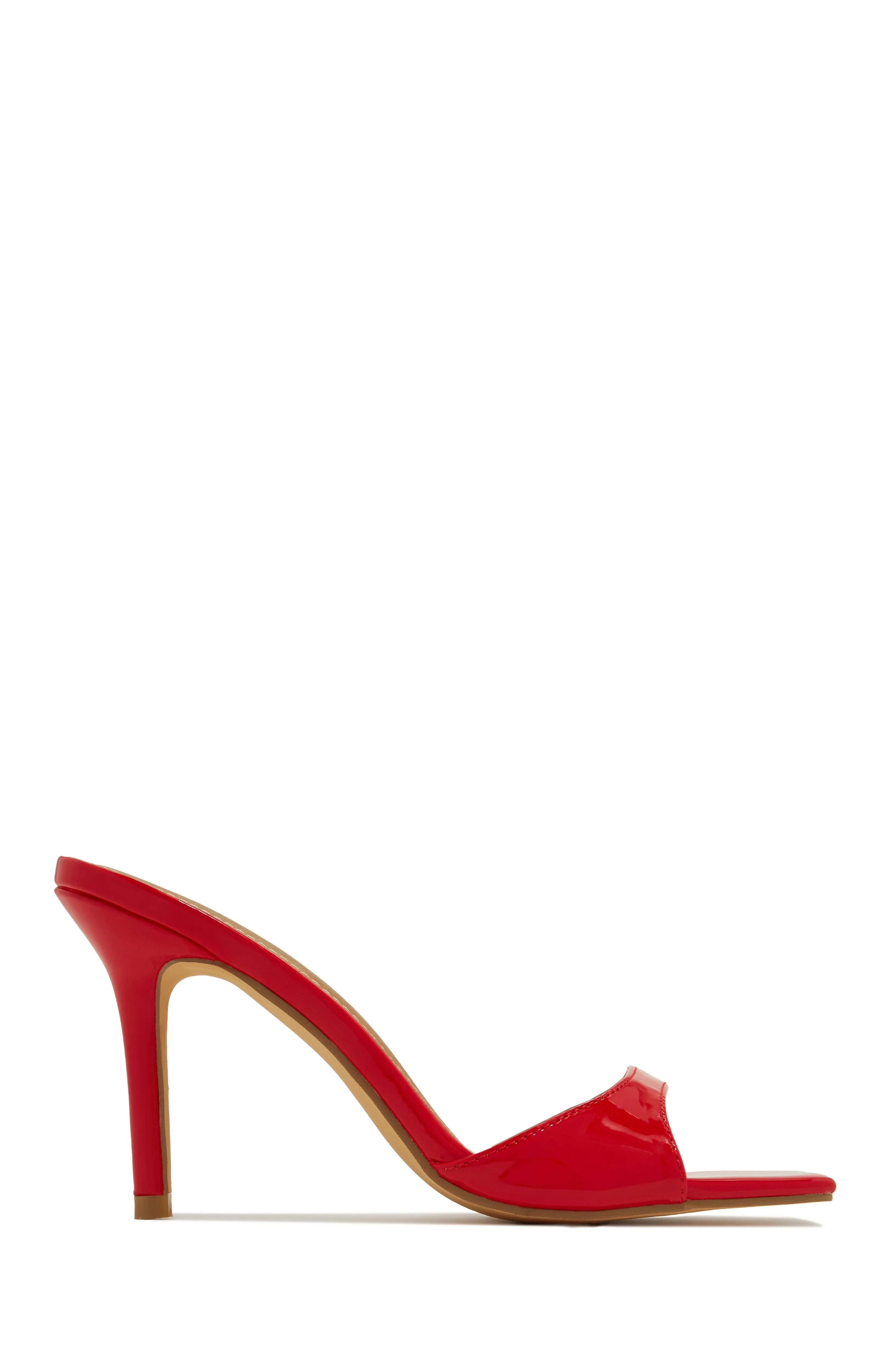 Nellie Mid Heel Mules - Red