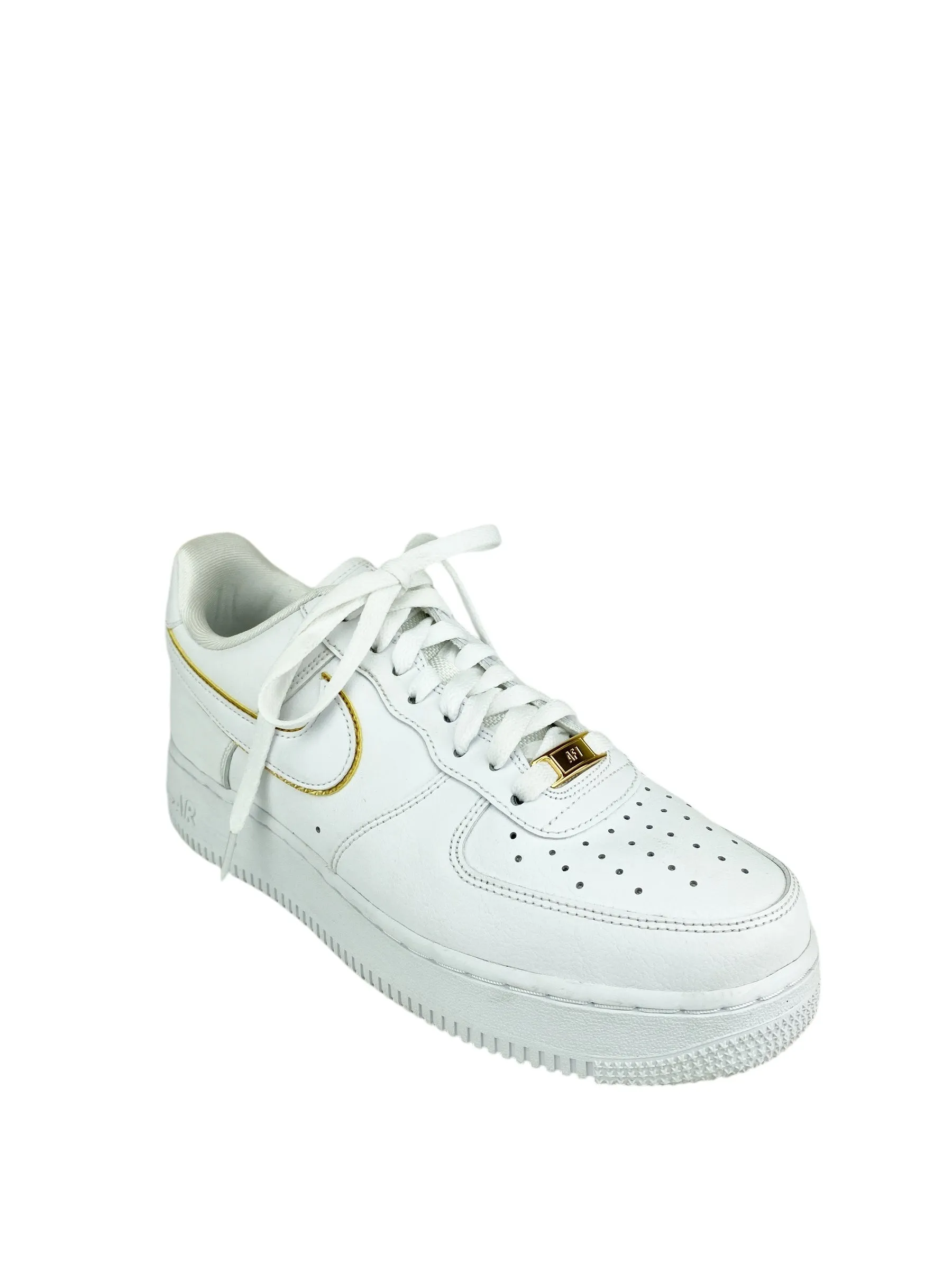 Nike Women's Air Force 1 Low Icon Clash White Metallic Gold Size 9.5 (fits like 10)