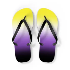 Non-binary Pride Ombre Flip Flops