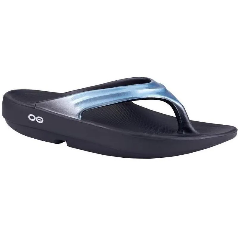 OOfos OOlala Women's Feet Recovery Flip Flops - Metallic Powder Blue