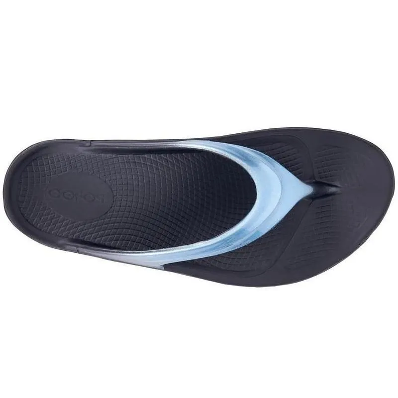 OOfos OOlala Women's Feet Recovery Flip Flops - Metallic Powder Blue