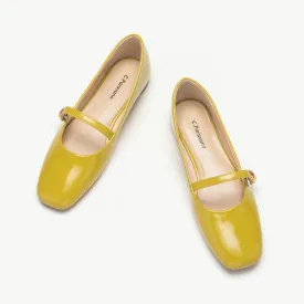 Patent Single-Strap Mary Jane (Clara) Yellow