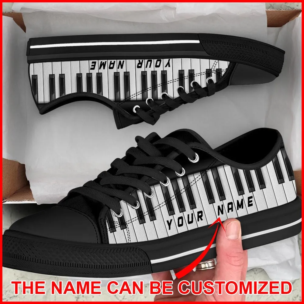 Piano Key Shortcut Custom Name Low Top Shoes, Custom Canvas Shoes, Best Canvas Shoes