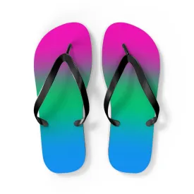 Polysexual Pride Ombre Flip Flops