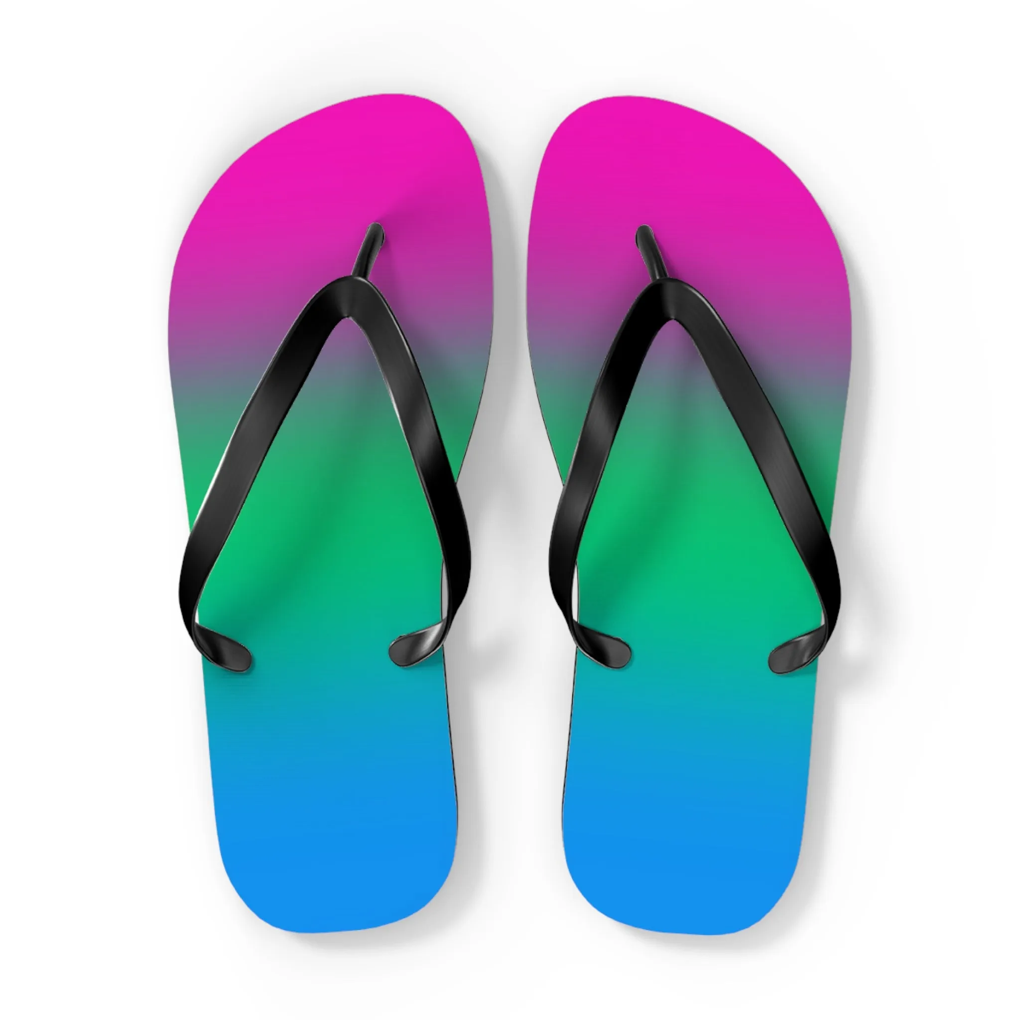 Polysexual Pride Ombre Flip Flops