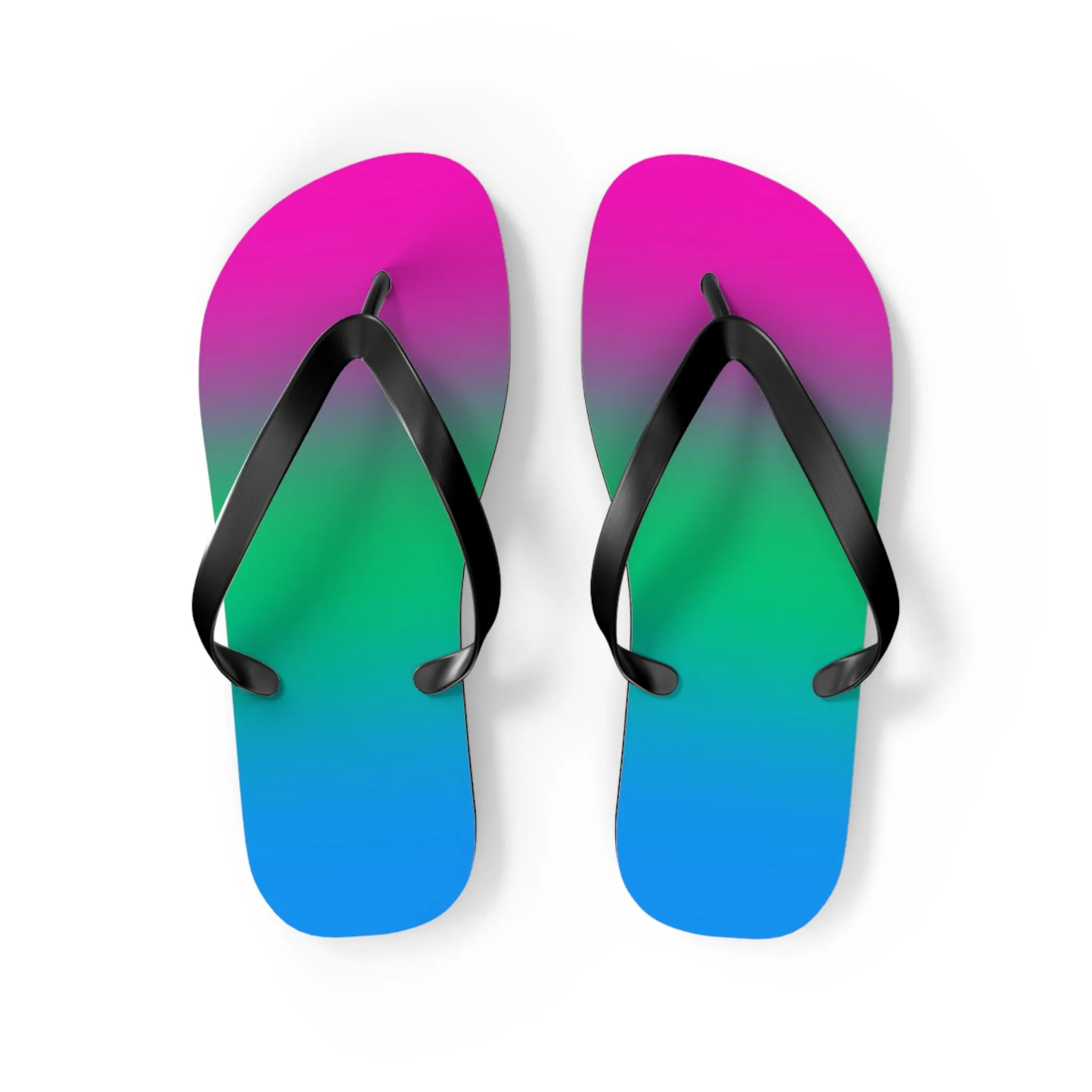 Polysexual Pride Ombre Flip Flops