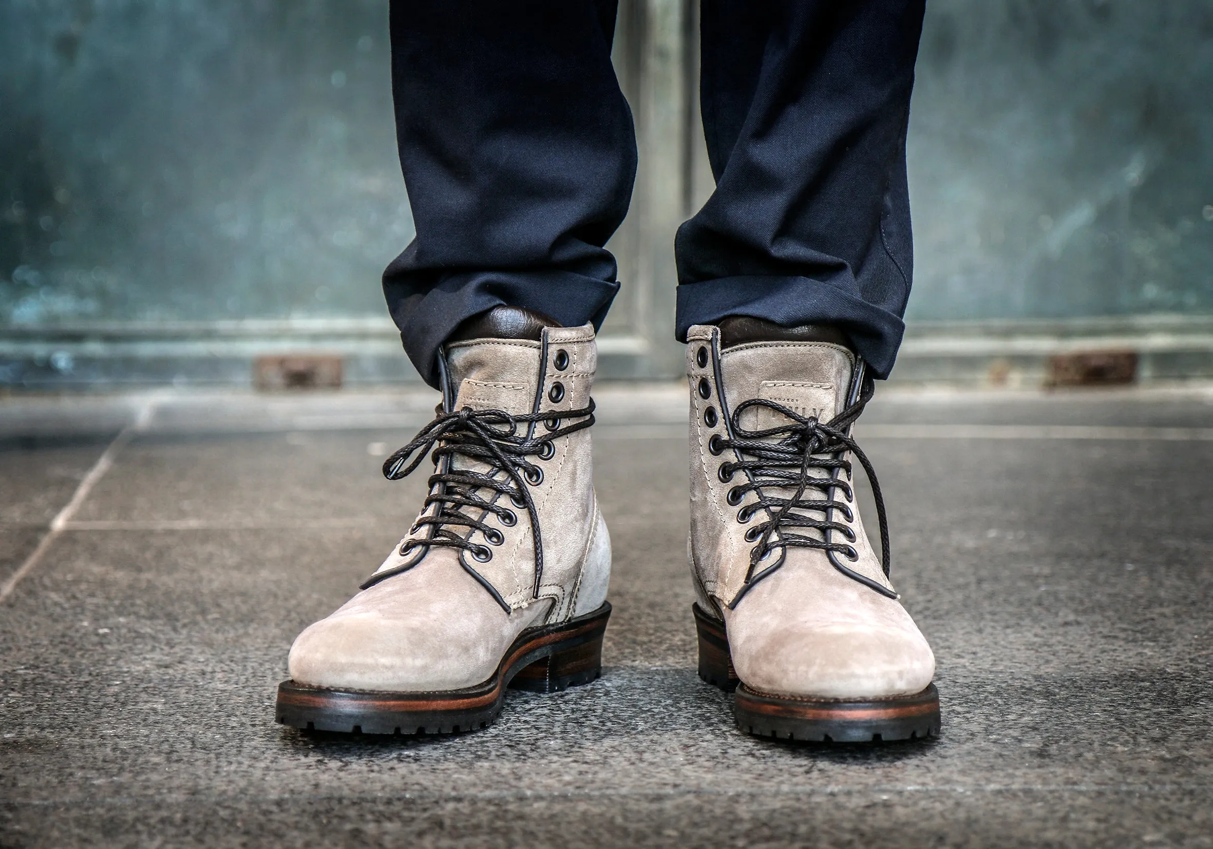 Royal Sand Suede Leather Logger Boots