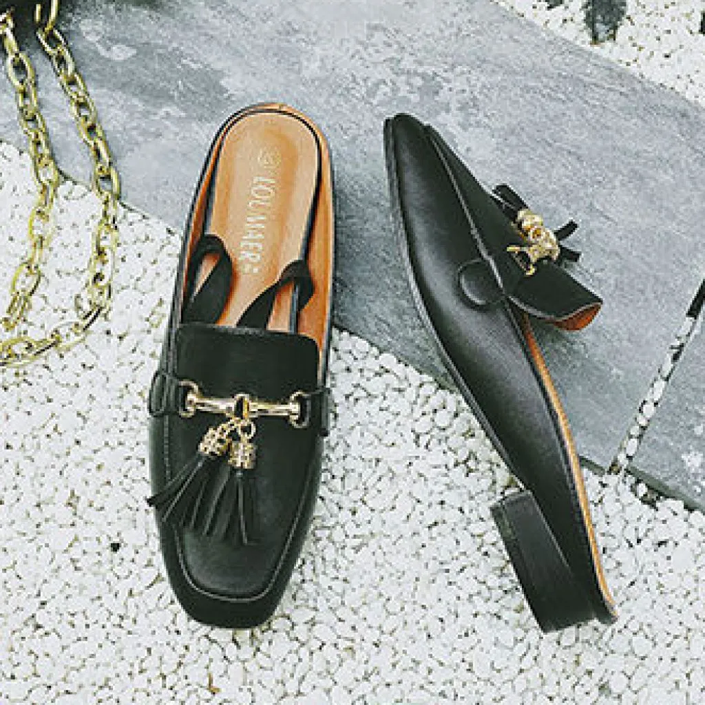 Slip On Tassel Loafer Mules - 3 colors