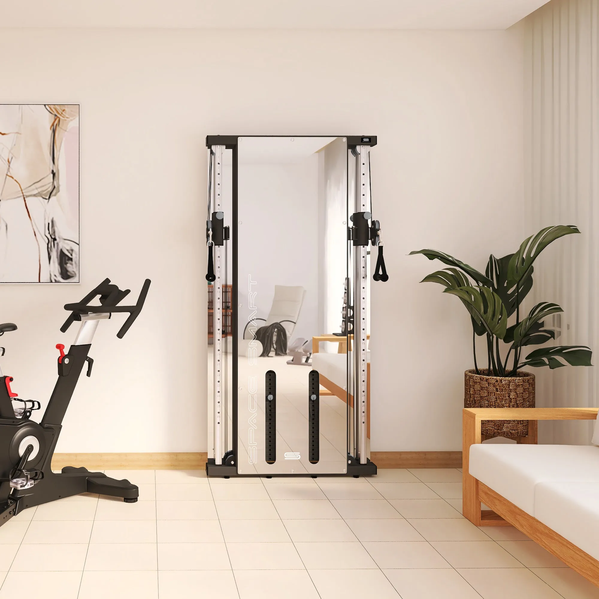 SpaceSmart Wall-Mounted Functional Trainer - Double Stack