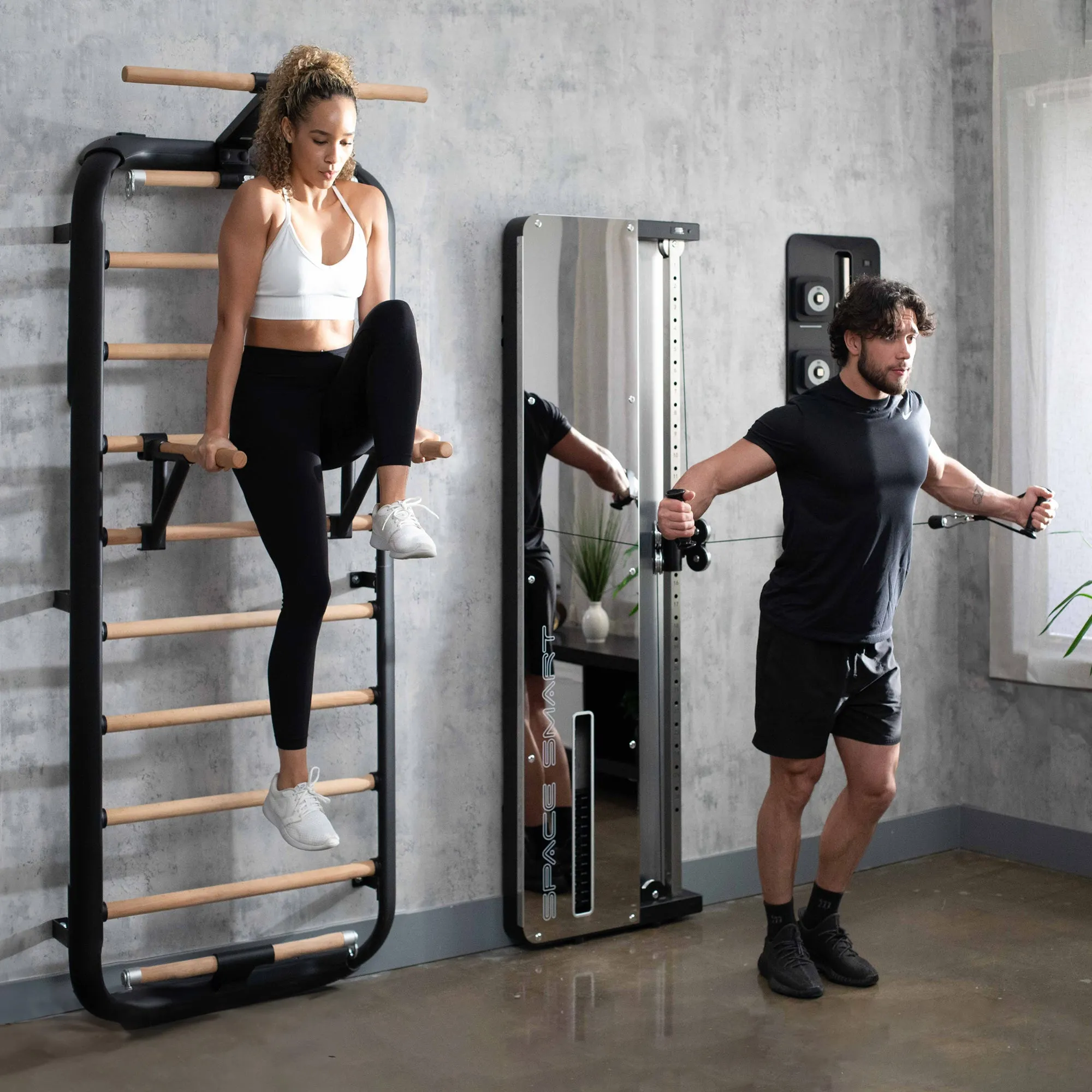 SpaceSmart Wall-Mounted Functional Trainer - Single Stack