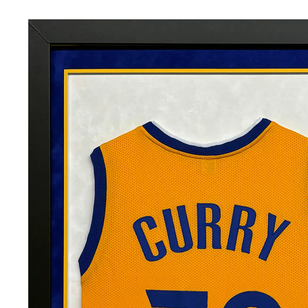 Steph Curry Signed Golden State Warriors Vertical Custom Framed NBA Jersey