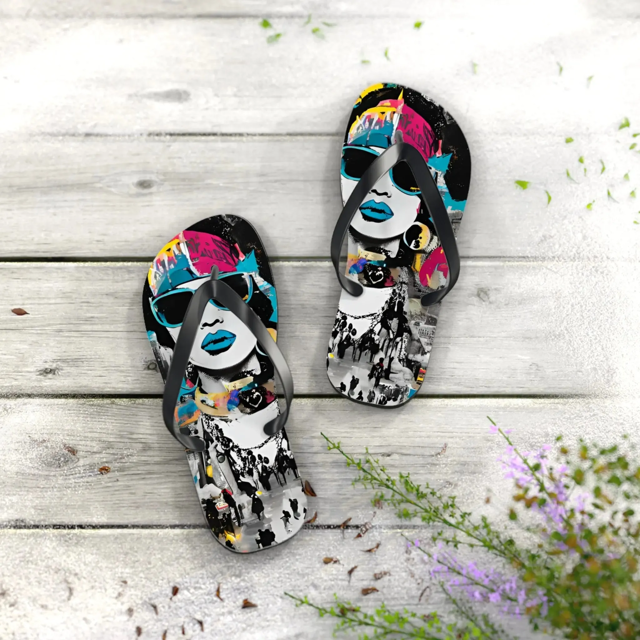 Streetwear Street Art Flip Flops