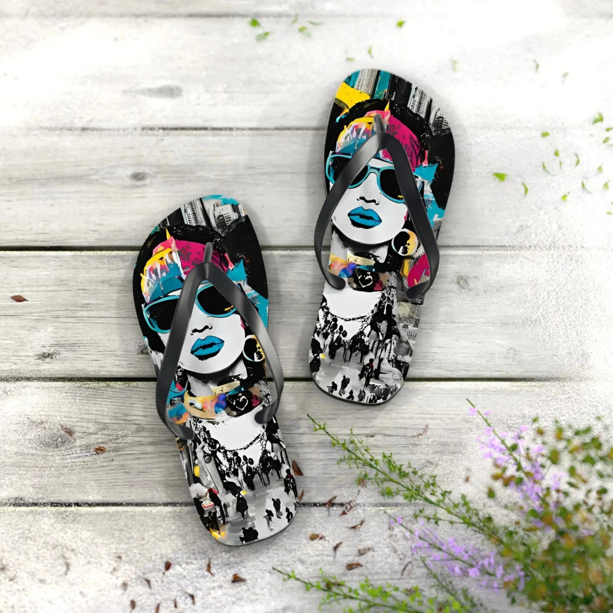 Streetwear Street Art Flip Flops