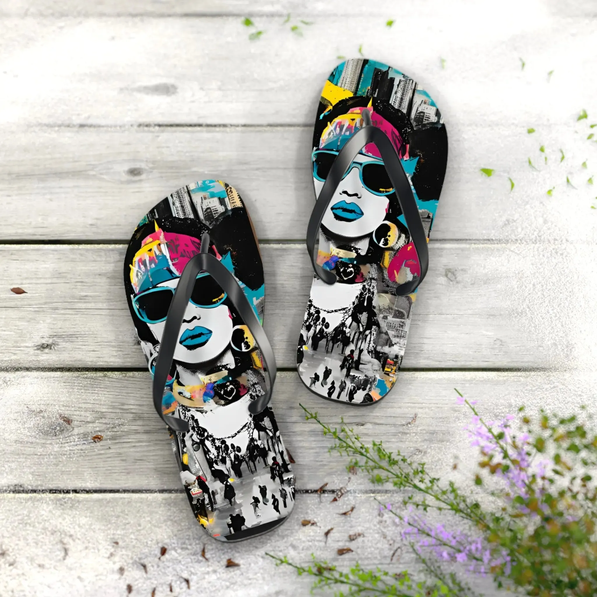 Streetwear Street Art Flip Flops