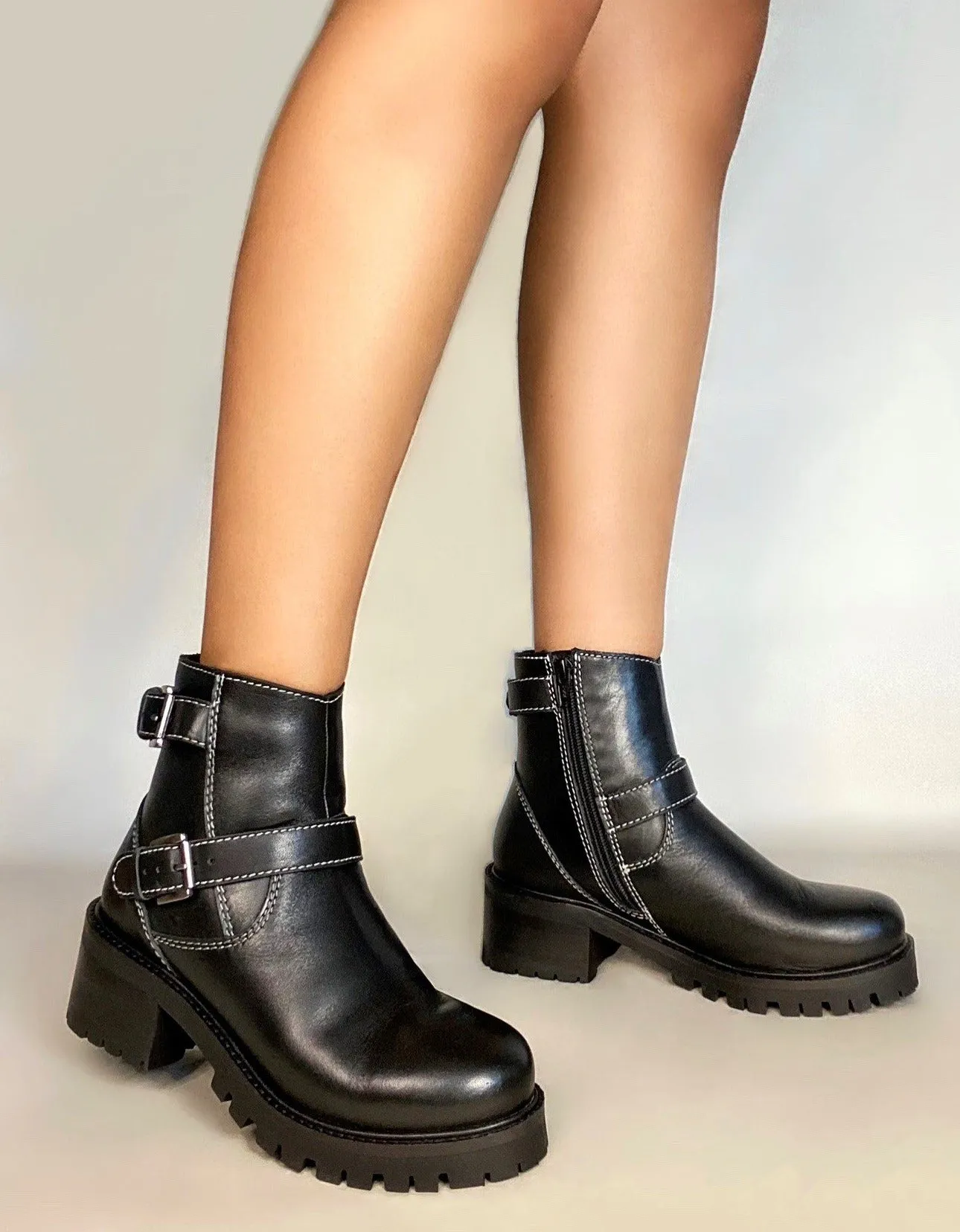 Terminator Black Platform Bootie