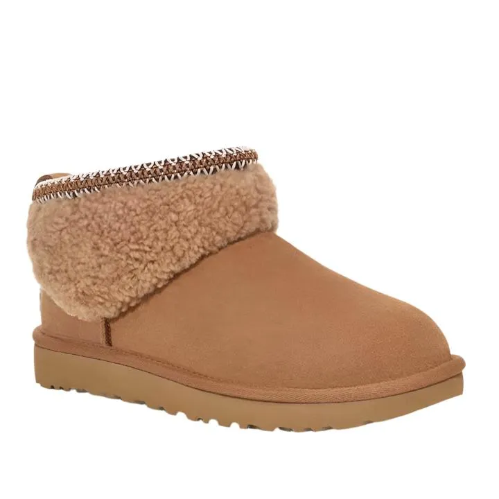 UGG ULTRA MINI MAXI CURLY CHESTNUT BOOTS