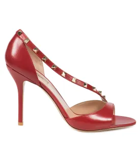 Valentino Rockstud Leather d'Orsay Peep Toe Pumps